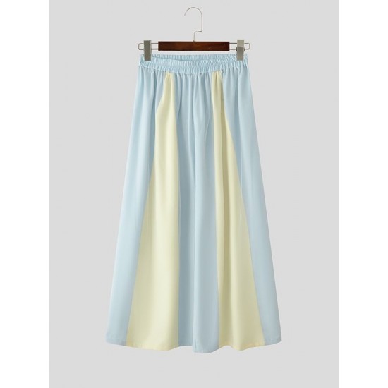 Men's Tri-Color Block Flowing Palazzo Trousers