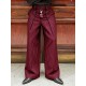 Men's Pinstripe High-Waist Sailor Button Wide-Leg Trousers