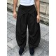 Men's Streetwear Vintage Patchwork Loose Drop Crotch Casual Harem Trousers