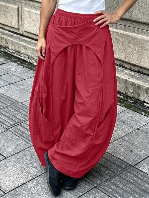 Men's Streetwear Vintage Patchwork Loose Drop Crotch Casual Harem Trousers
