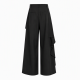 Men's Asymmetric Layered High Waist Draped Wide Leg Trousers