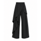 Men's Asymmetric Layered High Waist Draped Wide Leg Trousers