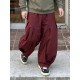 Men's Streetwear Oversized Baggy Curved Pleated Elastic Waist Trousers