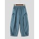 Men's Streetwear Oversized Baggy Curved Pleated Elastic Waist Trousers