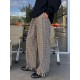 Men's Vintage Gingham Plaid Contrast Layered Cuff Baggy Wide-Leg Trousers