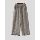 Men's Vintage Gingham Plaid Contrast Layered Cuff Baggy Wide-Leg Trousers