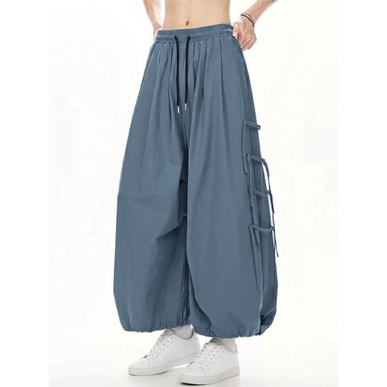 Men's Vintage Multi-Tie Straps Deconstructed Pleated Balloon Wide Leg Trousers