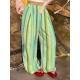 Men's Vibrant Summer Palette Rainbow Vertical Stripe Pleated Balloon Wide Leg Trousers