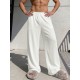 Men's Cozy Comfort Solid Textured Straight Wide Leg Pajama Trousers