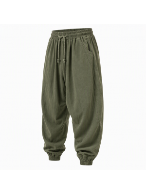 Men's Vintage Casual Soft Draped High-Elastic Loose Yoga Harem Jogger Trousers