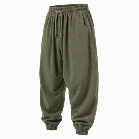 Men's Vintage Casual Soft Draped High-Elastic Loose Yoga Harem Jogger Trousers