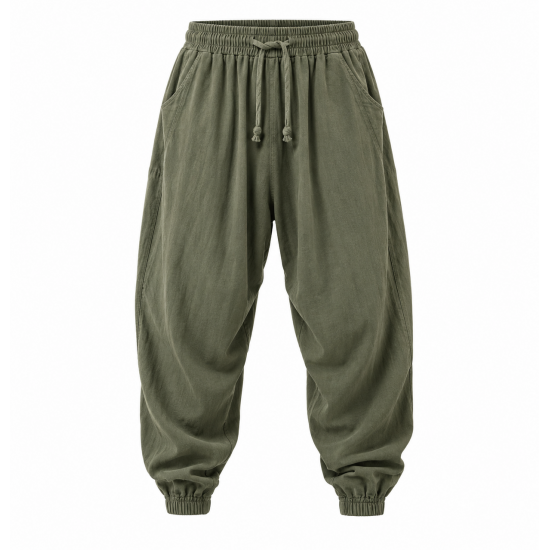 Men's Vintage Casual Soft Draped High-Elastic Loose Yoga Harem Jogger Trousers