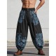 Men's Paisley Print Wide-Leg Trousers