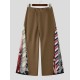 Men's Vintage Bohemian Asymmetrical Waist Side Patchwork Wide Leg Trousers