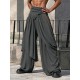Men's Asymmetrical Wrap Draped Slit Wide Leg Trousers
