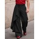 Men's Asymmetrical Draped Overlay Wide Leg Loose Trousers
