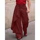 Men's Asymmetrical Draped Overlay Wide Leg Loose Trousers