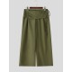 Men's Asymmetrical Fold-Over Button Tie Waist Wide Leg Trousers