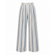 Men's Beach Resort Striped High-Waisted Pleated Wide Leg Palazzo Trousers