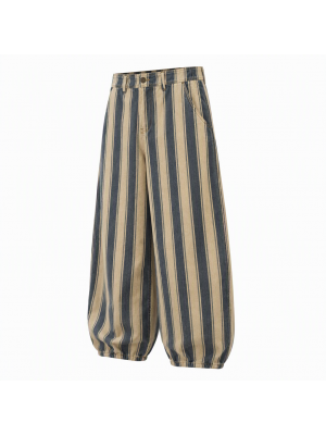 Men's Vintage Bold Striped Baggy Wide-Leg Balloon Trousers
