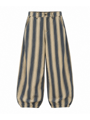 Men's Vintage Bold Striped Baggy Wide-Leg Balloon Trousers