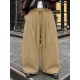 Men's Clean Belted Pleated Wide-Leg Drape Trousers