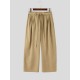 Men's Clean Belted Pleated Wide-Leg Drape Trousers