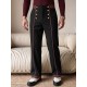 Men's Victorian Double-Breasted High-Waist Contrast Tailored Trousers