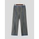 Men's Victorian Double-Breasted High-Waist Contrast Tailored Trousers