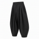 Men's Pinstripe Deep-Pleated Lantern Silhouette Drop-Crotch Trousers