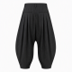 Men's Pinstripe Deep-Pleated Lantern Silhouette Drop-Crotch Trousers