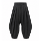 Men's Pinstripe Deep-Pleated Lantern Silhouette Drop-Crotch Trousers