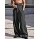 Men's Party Corset High Waist Pleated Wide Leg Full Length Trousers