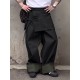 Men's Retro Party Ribbon Wrap Front Turn-Up Wide Cuff Loose Trousers