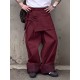 Men's Retro Party Ribbon Wrap Front Turn-Up Wide Cuff Loose Trousers
