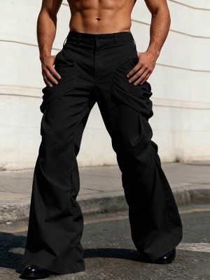 Men's Pleated Wide Leg Trousers