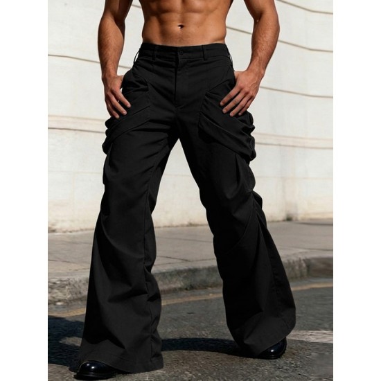 Men's Pleated Wide Leg Trousers