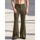 Men's Retro Crisp Drape Tailored Long Flared Suit Trousers
