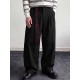 Men's Retro Paisley Streamer Belt Double Pleated Front Full Length Wide Leg Trousers