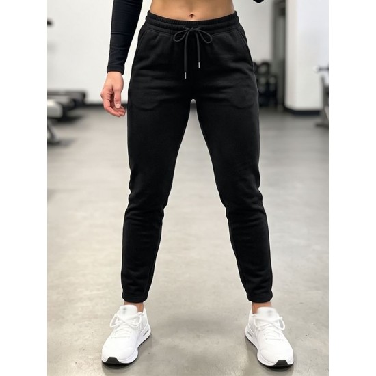 Men's Athletic Gym Drawstring Elastic Waist Tapered Leg Full Length Trousers