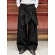 Men's Waist Tie-Up Ribbon Exaggerated Floor Length Wide Leg Trousers