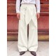 Men's Waist Tie-Up Ribbon Exaggerated Floor Length Wide Leg Trousers