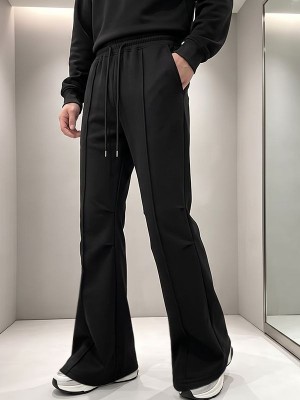 Men's Retro Heavyweight Drape Bell Bottom Full Length Trousers