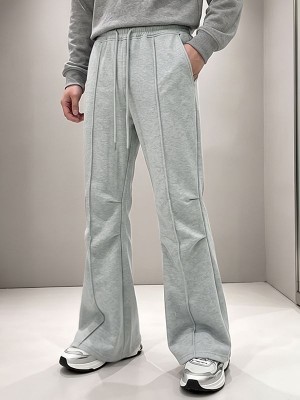 Men's Retro Heavyweight Drape Bell Bottom Full Length Trousers