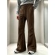 Men's Retro Heavyweight Drape Bell Bottom Full Length Trousers