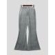 Men's Retro Disco Lustrous Velvet Bell Bottom Floor Length Flared Trousers